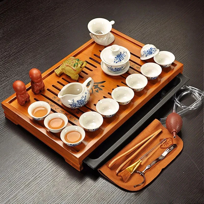 Hot Sale Yixing Ceramic Kung Fu Tea Set Solid Wood Tea Tray Teapot Tea Suit Chinese Tea Ceremony kung fu tea set
Hot Sale Yixing Ceramic Kung Fu Tea Set Solid Wood Tea Tray Teapot Tea Suit Chinese Tea Ceremony kung fu tea set