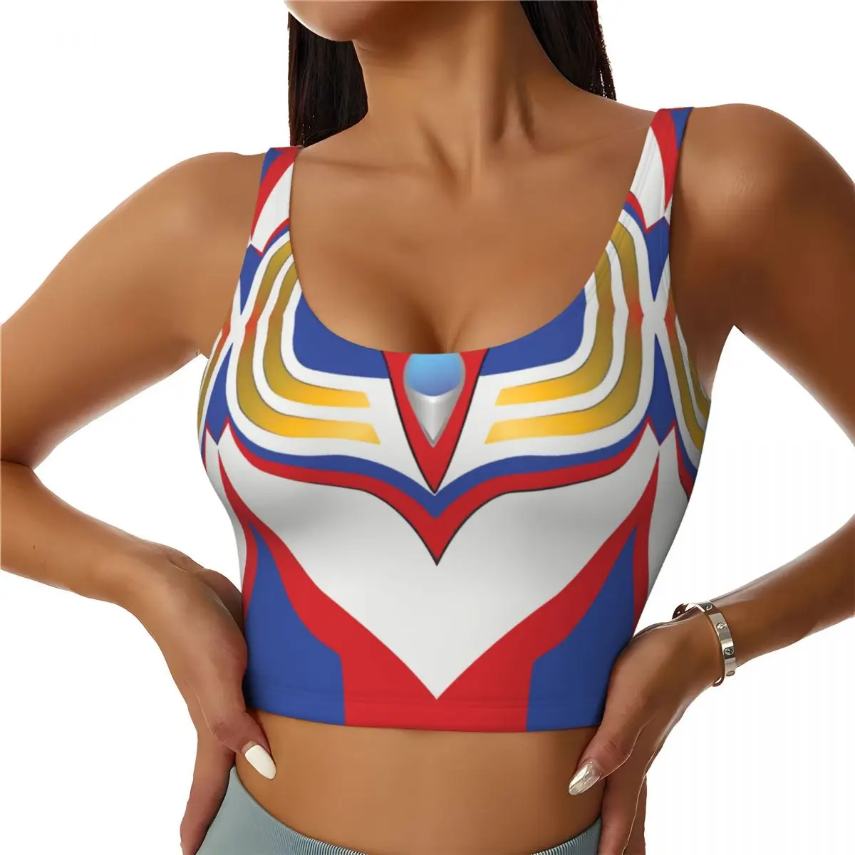 Custom Cartoon Ultraman Comic Sports Bra for Women Action Movie High Impact Workout Yoga Crop Top
Custom Cartoon Ultraman Comic Sports Bra for Women Action Movie High Impact Workout Yoga Crop Top
