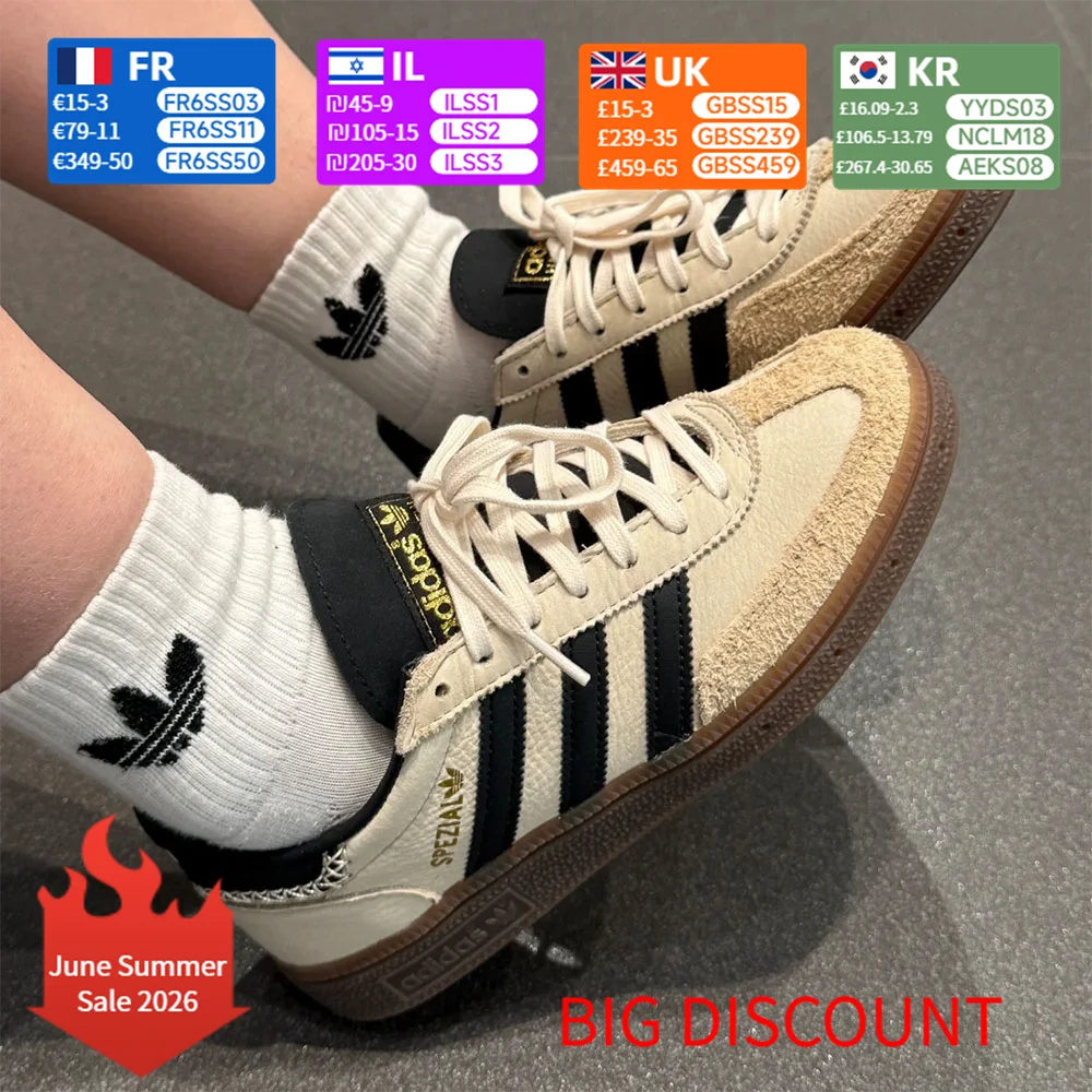 adidas Originals HANDBALL SPEZIAL Women's White Low-Top Sneakers with Rounded Toe for Comfort and Warmth IE3698
adidas Originals HANDBALL SPEZIAL Women's White Low-Top Sneakers with Rounded Toe for Comfort and Warmth IE3698