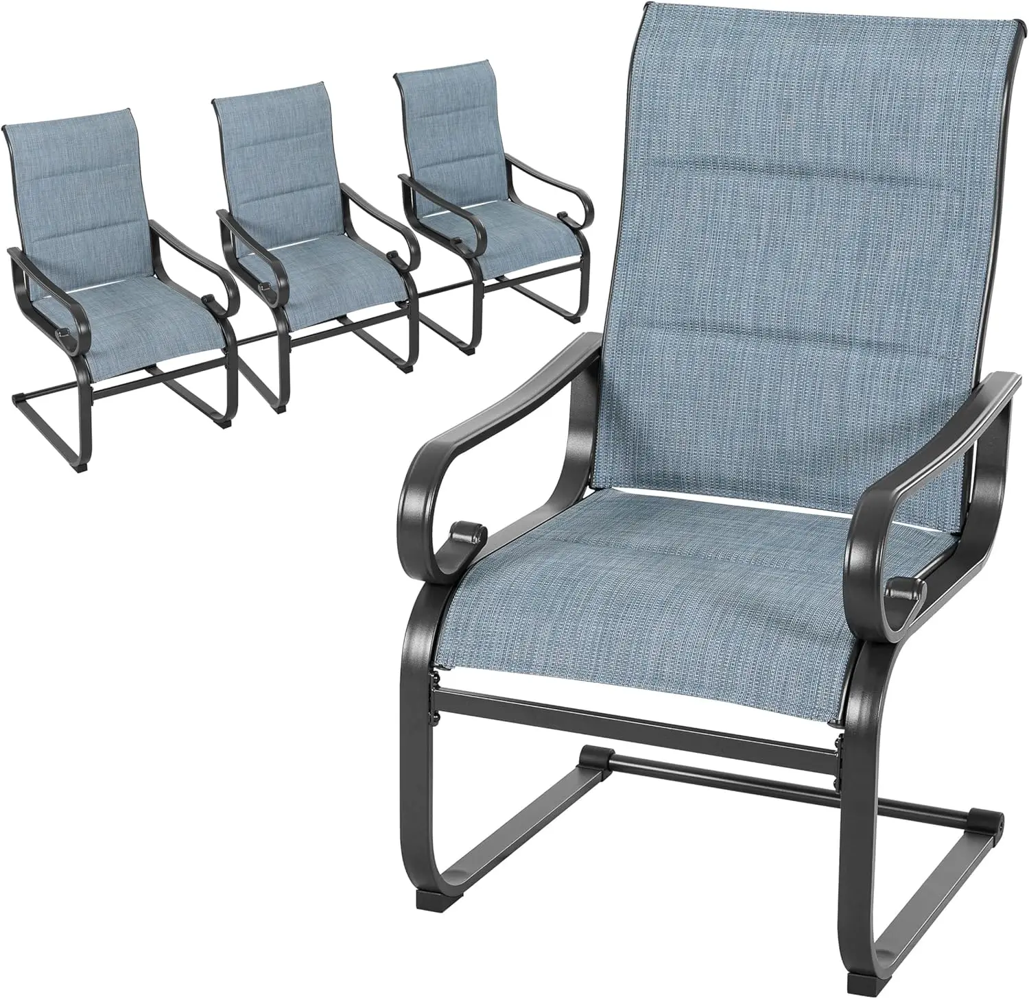 Patio Dining Chairs Set of 4, All Weather Outdoor Padded Textilene Patio Chairs, Powder-Coated Metal Frame Patio Furniture
Patio Dining Chairs Set of 4, All Weather Outdoor Padded Textilene Patio Chairs, Powder-Coated Metal Frame Patio Furniture