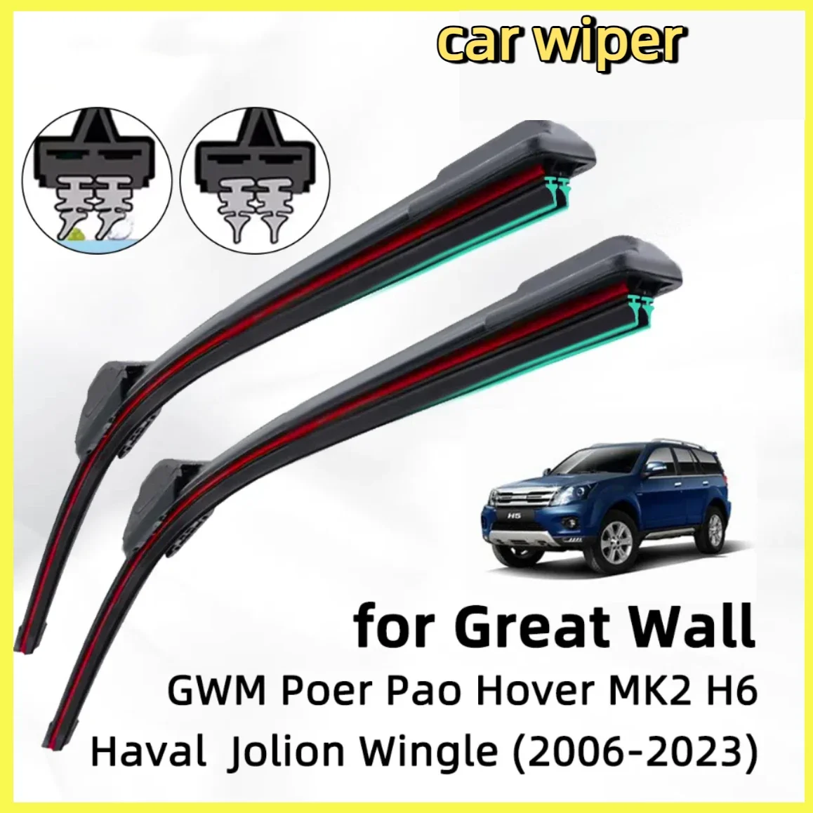Double Rubber Car Wiper for Great Wall Poer Pao H series Jolion Wingle Front Wiper Blades Brushes Cutter Accessories Windscreen
Double Rubber Car Wiper for Great Wall Poer Pao H series Jolion Wingle Front Wiper Blades Brushes Cutter Accessories Windscreen