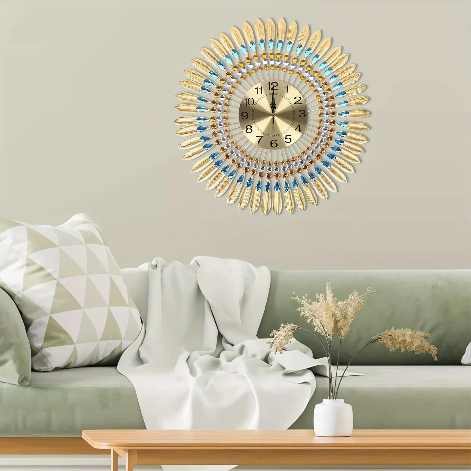 3D Large Metal Sunburst Wall Clock Luxury Wall Clock Battery Operated Home Decor
3D Large Metal Sunburst Wall Clock Luxury Wall Clock Battery Operated Home Decor