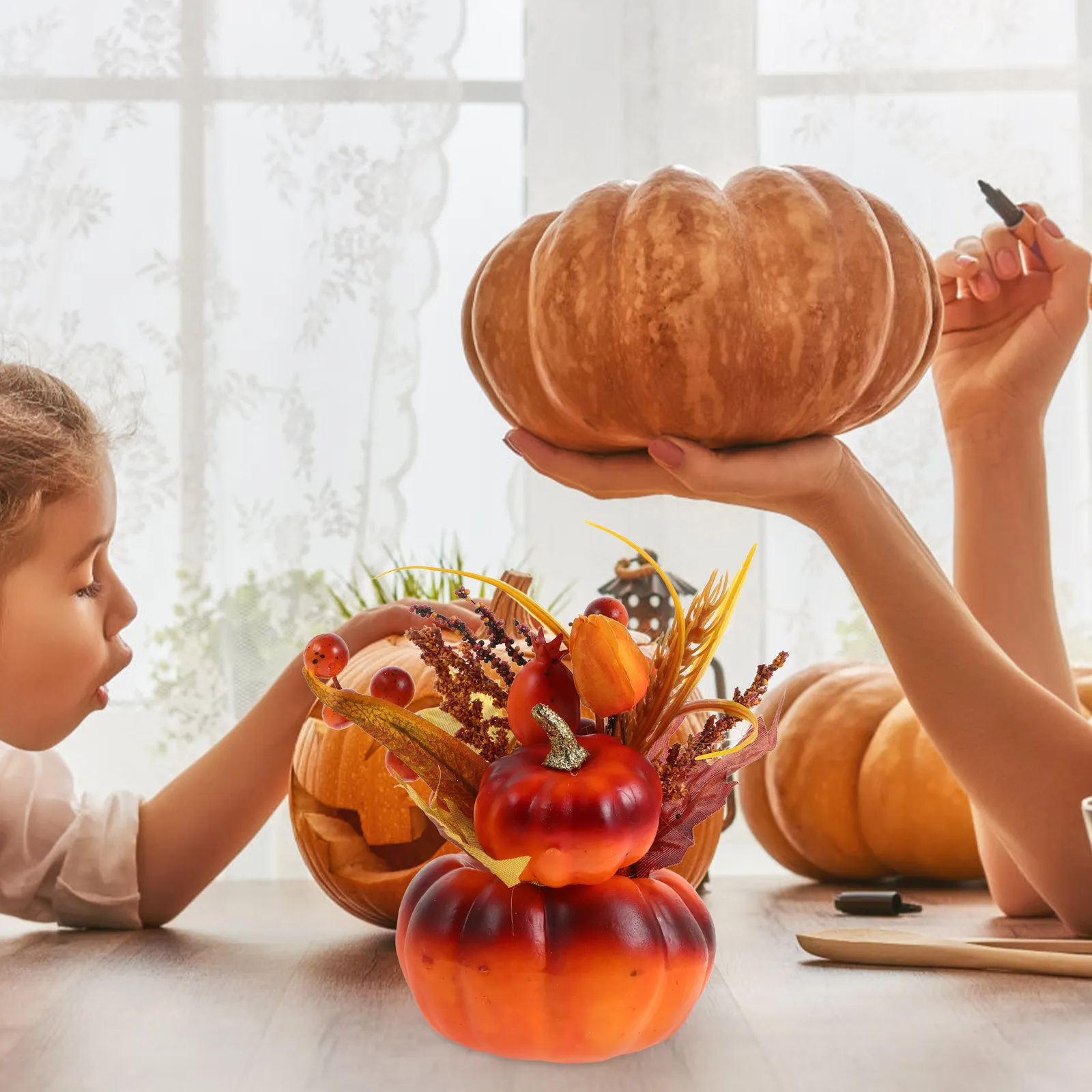 Artificial Foam Pumpkin Decor Small Lightweight Decoration Halloween Thanksgiving Fall Season Harvest Festival Tabletop Ornament
Artificial Foam Pumpkin Decor Small Lightweight Decoration Halloween Thanksgiving Fall Season Harvest Festival Tabletop Ornament