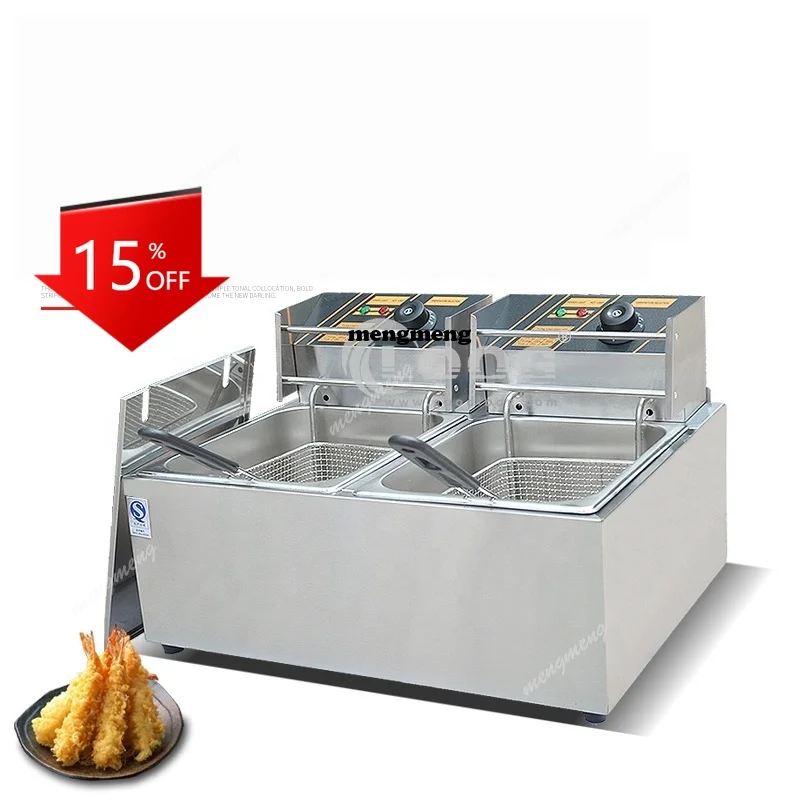 E132 Factory Price Electric Fryer French Fries Frying Machine Stainless Steel Chicken Deep Fryer Commercial
E132 Factory Price Electric Fryer French Fries Frying Machine Stainless Steel Chicken Deep Fryer Commercial
