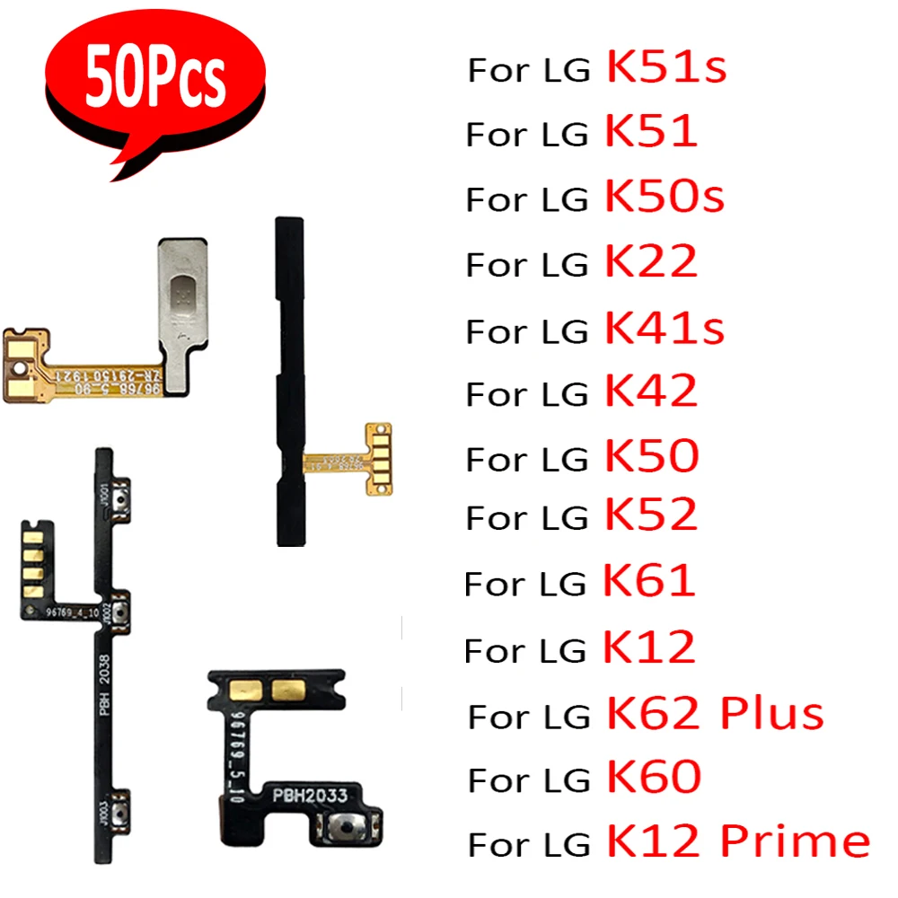 50Pcs,Side Keys Power and Volume Buttons Replacement For LG K22 K50s K51 K51s K40S K41S K50 K52 K62 Plus K61 K12 K60 K40 Q60
50Pcs,Side Keys Power and Volume Buttons Replacement For LG K22 K50s K51 K51s K40S K41S K50 K52 K62 Plus K61 K12 K60 K40 Q60