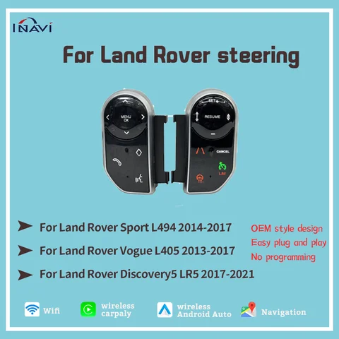 For Steering Wheel Control Buttons Range Rover Vogue L405 /Sport L494 /Discovery 5 LR5 Repalcement Buttons Control Keys Car