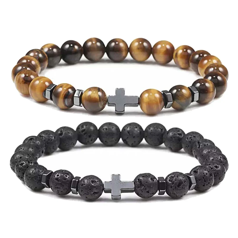 Kirykle 8mm Natural Volcanic Rock Tiger Stone White Pine Black Gallstone Cross Beaded Men's and Women's Bracelet Yoga Jewelry
Kirykle 8mm Natural Volcanic Rock Tiger Stone White Pine Black Gallstone Cross Beaded Men's and Women's Bracelet Yoga Jewelry