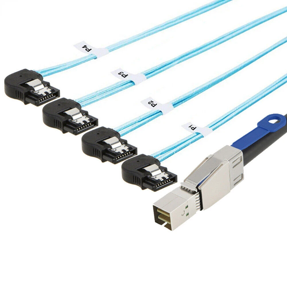 Reliable Mini SAS HD SFF-8644 to 4X SATA 7P female server hard drive Connection cable
Reliable Mini SAS HD SFF-8644 to 4X SATA 7P female server hard drive Connection cable