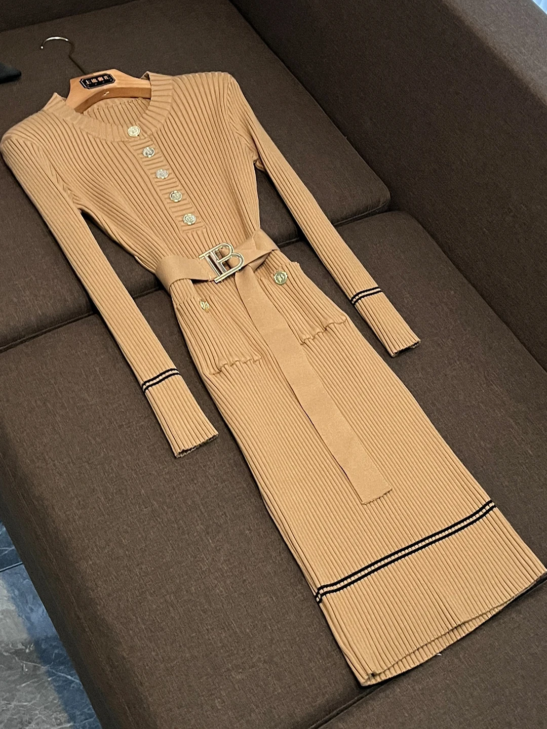 Ele Long Knitted Dr Winter Slimming New Sle Long Sve с поясом Dr Простой и повседневный вязаный макси Dr
Ele Long Knitted Dr Winter Slimming New Sle Long Sve с поясом Dr Простой и повседневный вязаный макси Dr