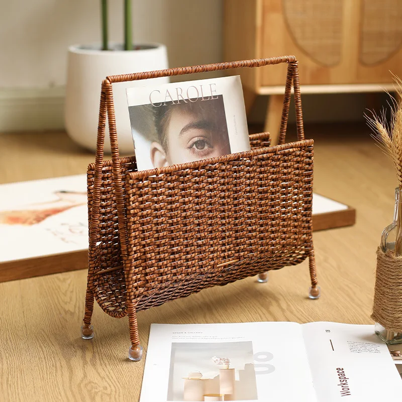 Modern Wicker Weaving Living Room Magazine Storage Rack Creative Bookshelf Corner Storage Organizer Plastic Material
Modern Wicker Weaving Living Room Magazine Storage Rack Creative Bookshelf Corner Storage Organizer Plastic Material