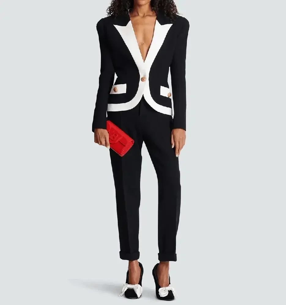 New Women Pants Suits Slim Fit Girls Blazer Sets 2 Pieces Custom Made Clothing for Lady Party Prom Wedding Wear Костюм Женский
New Women Pants Suits Slim Fit Girls Blazer Sets 2 Pieces Custom Made Clothing for Lady Party Prom Wedding Wear Костюм Женский