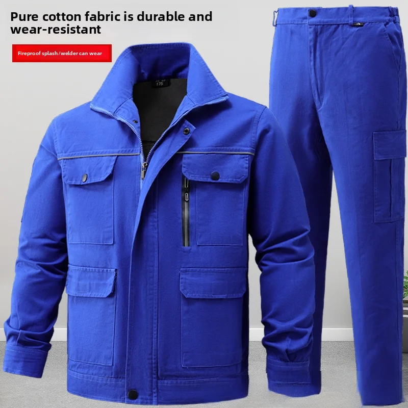 Men's work clothes with reflective strips, safety cotton work clothes, welding work clothes, long-sleeved labor protection cloth
Men's work clothes with reflective strips, safety cotton work clothes, welding work clothes, long-sleeved labor protection cloth