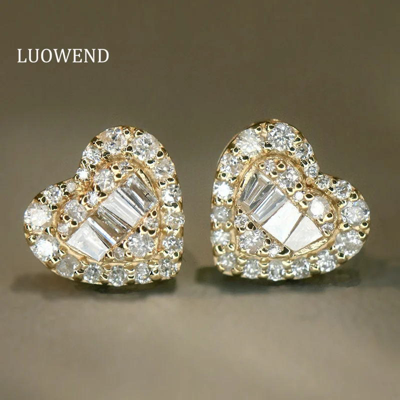 LUOWEND 100% 18K White/Yellow Gold Earrings Women Romantic Heart Shape 0.30carat Real Natural Diamond Earrings Wedding Jewelry
LUOWEND 100% 18K White/Yellow Gold Earrings Women Romantic Heart Shape 0.30carat Real Natural Diamond Earrings Wedding Jewelry