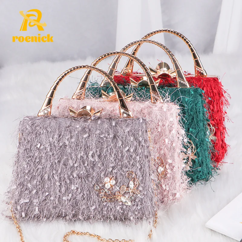 ROENICK Women Tassel Evening Handbags Lady Wedding Dress Red Square Evening Bags Luxury Designer Shoulder Totes Party Minaudiere
ROENICK Women Tassel Evening Handbags Lady Wedding Dress Red Square Evening Bags Luxury Designer Shoulder Totes Party Minaudiere