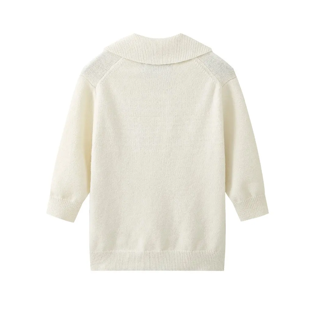 24YN-6033 Women's Korean Style Beaded Woolen Sweater Short Sleeve Lapel Pullover Spring New Arrival Wholesale Clothing
24YN-6033 Women's Korean Style Beaded Woolen Sweater Short Sleeve Lapel Pullover Spring New Arrival Wholesale Clothing