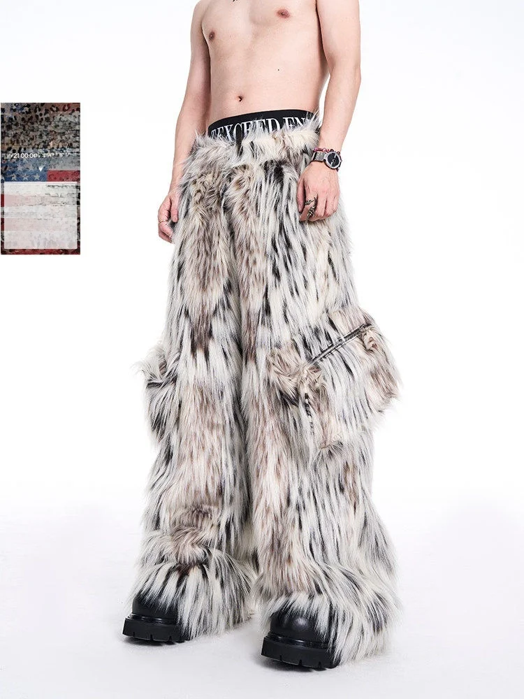 Original Men's Faux Fur Casual Pants Autumn Winter Straight Leg Loose Fit Fashionable Polyester And Acrylic Blend
Original Men's Faux Fur Casual Pants Autumn Winter Straight Leg Loose Fit Fashionable Polyester And Acrylic Blend