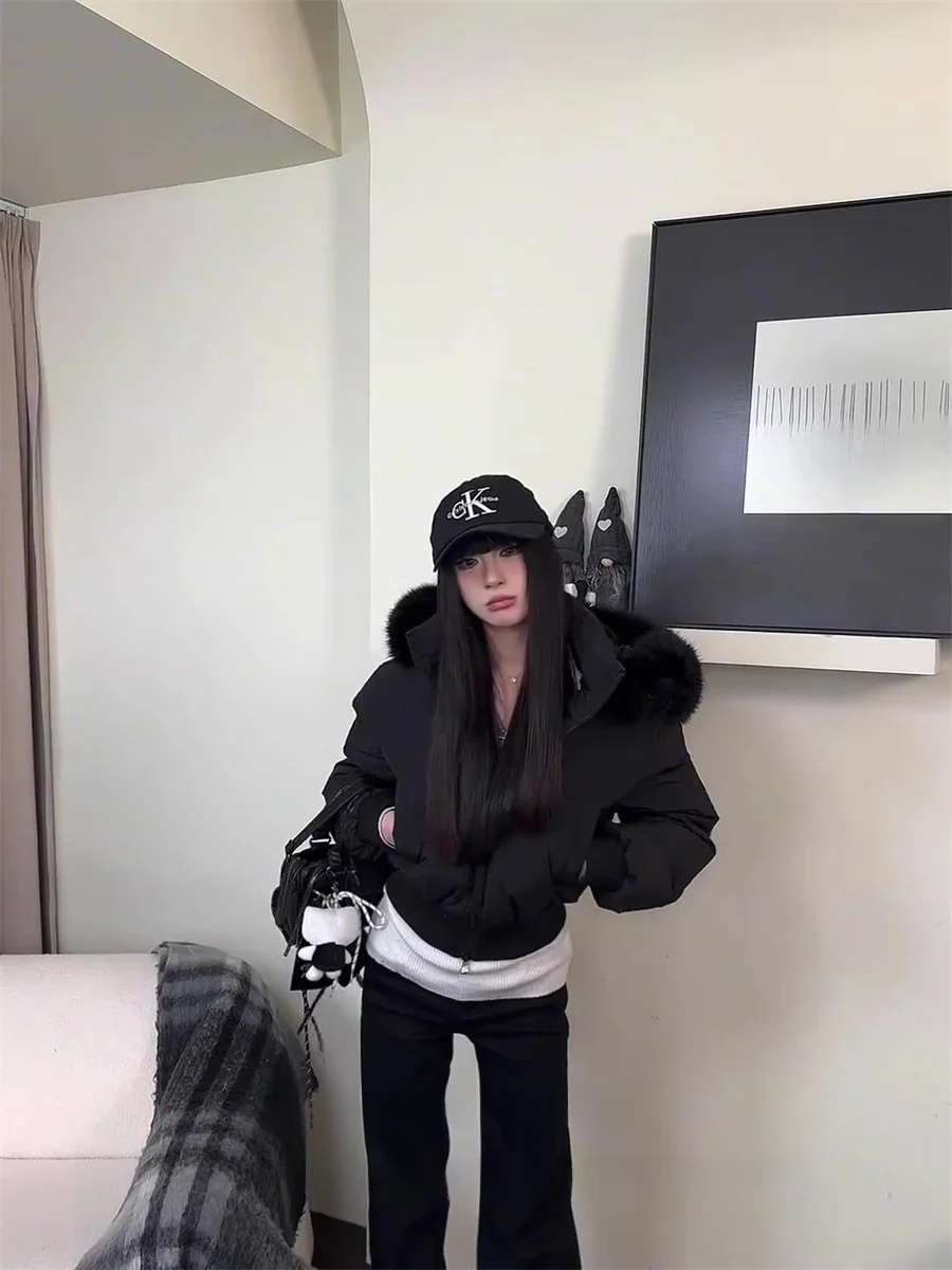 American Style Women's Winter Thickened Short down Cotton Jacket Coat with Hood Fur Collar Warm Commute Style Zipper Closure
American Style Women's Winter Thickened Short down Cotton Jacket Coat with Hood Fur Collar Warm Commute Style Zipper Closure