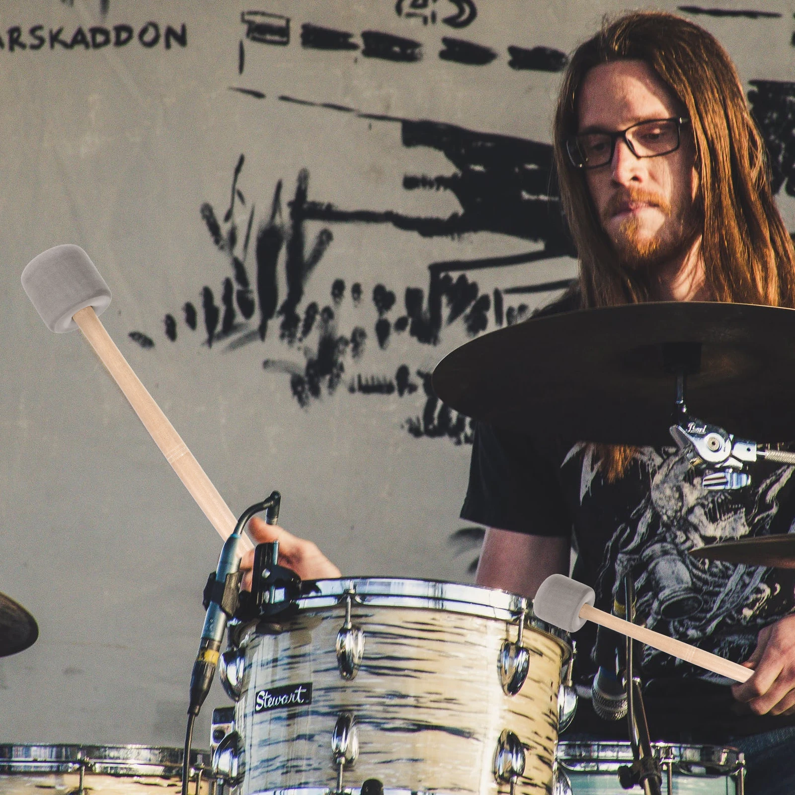 Big Drumstick Percussion Instrument Accessories Black Foam Hammer Stick Durable Sturdy Bass Beater Music Accessory Drum Mallets
Big Drumstick Percussion Instrument Accessories Black Foam Hammer Stick Durable Sturdy Bass Beater Music Accessory Drum Mallets