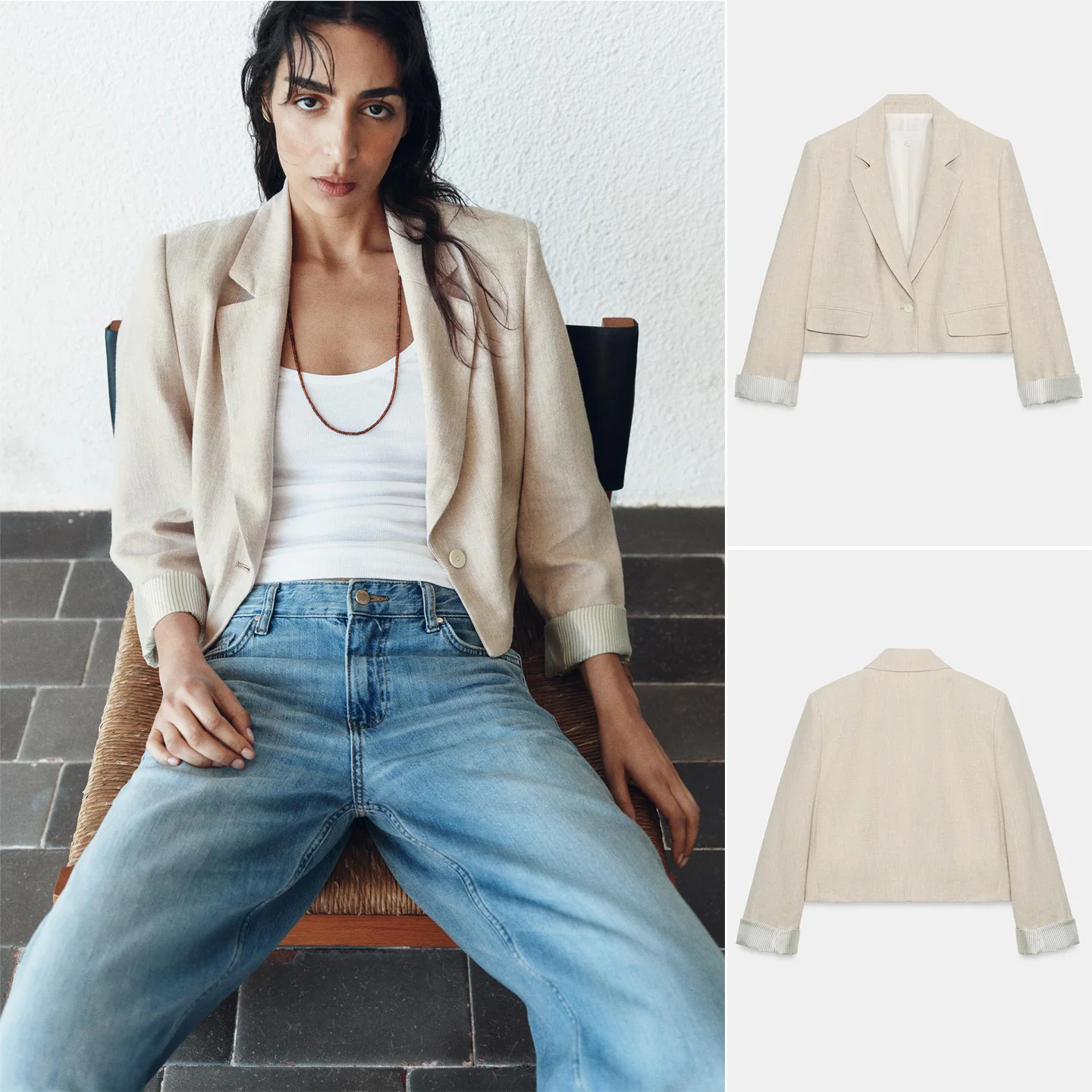 Spring New Women's American Commuter Style Shoulder Pad Flip Collar Long Sleeve Short Length Suit Jacket Regular Fit Button C...
Spring New Women's American Commuter Style Shoulder Pad Flip Collar Long Sleeve Short Length Suit Jacket Regular Fit Button C...