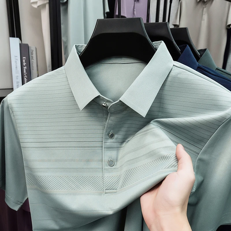 TFETTERS 2026 Summer Business Men T Shirt Regular Fit Thin Horizontal Stripe Ice Silk Daily Tee Anti Wrinkle Cool Dry Tshirt Man
TFETTERS 2026 Summer Business Men T Shirt Regular Fit Thin Horizontal Stripe Ice Silk Daily Tee Anti Wrinkle Cool Dry Tshirt Man