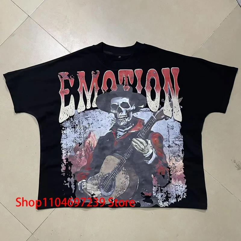 Fashion Street Rock Skull Print MIXED EMOTION T-shirt Men Women Couples Loose Casual Round Neck Short Sleeve Top
Fashion Street Rock Skull Print MIXED EMOTION T-shirt Men Women Couples Loose Casual Round Neck Short Sleeve Top