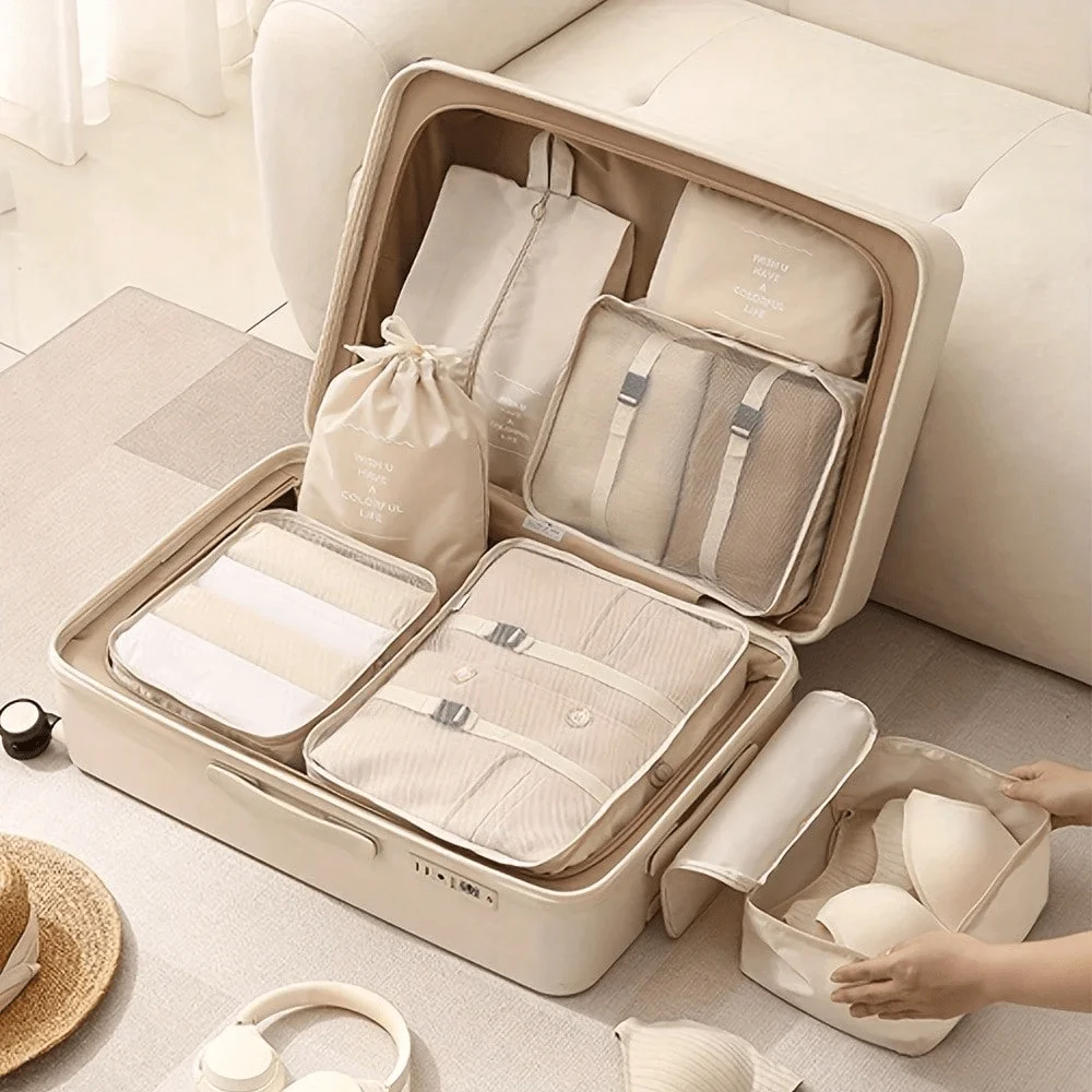 7-Piece Travel Packing Organizers Set: Waterproof Cubes For Clothes, Underwear, Socks, Shoes – Suitcase Storage Essentials
7-Piece Travel Packing Organizers Set: Waterproof Cubes For Clothes, Underwear, Socks, Shoes – Suitcase Storage Essentials
