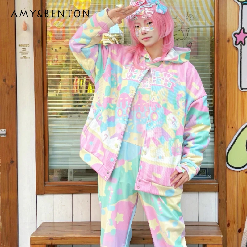 Original Design Subculture Women's Fleece-lined Baseball Jacket Autumn Winter New Sweet Cool Loose Wide-Leg Overalls Set Ladies
Original Design Subculture Women's Fleece-lined Baseball Jacket Autumn Winter New Sweet Cool Loose Wide-Leg Overalls Set Ladies