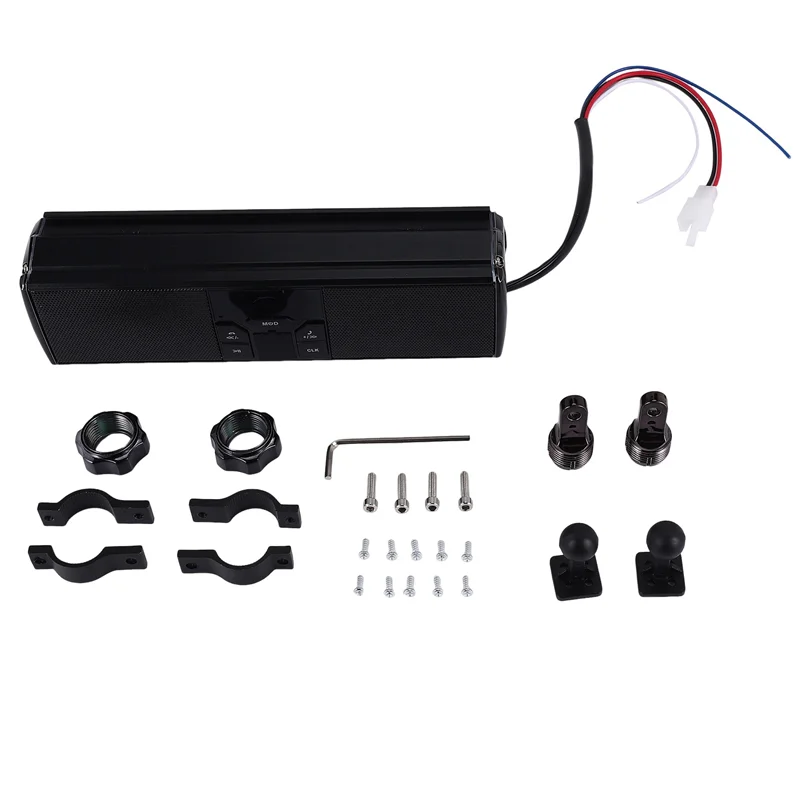 Motorcycle Stereo Speakers MP3 Music Player Bluetooth Player With USB,AUX-IN,FM Radio For 7/8-1.25 Inch Handlebar Motor Scooter
Motorcycle Stereo Speakers MP3 Music Player Bluetooth Player With USB,AUX-IN,FM Radio For 7/8-1.25 Inch Handlebar Motor Scooter