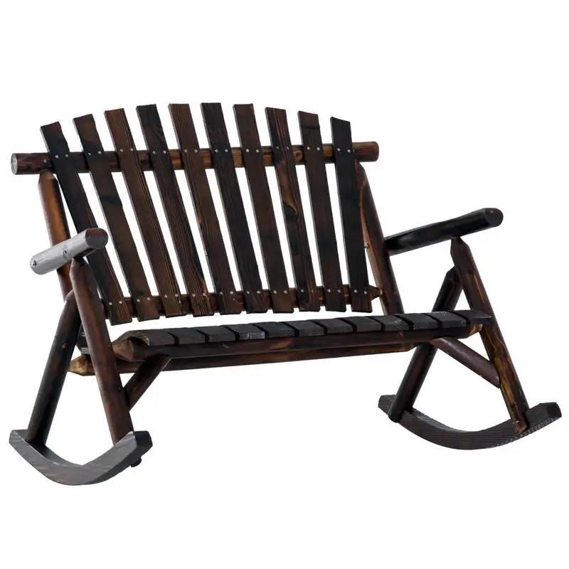 Outsunny Wooden Porch Rocking Chair, Wood Double Adirondack, Rocker for Indoor or Outdoor with High Rise Slatted Back, Carbonized
Outsunny Wooden Porch Rocking Chair, Wood Double Adirondack, Rocker for Indoor or Outdoor with High Rise Slatted Back, Carbonized