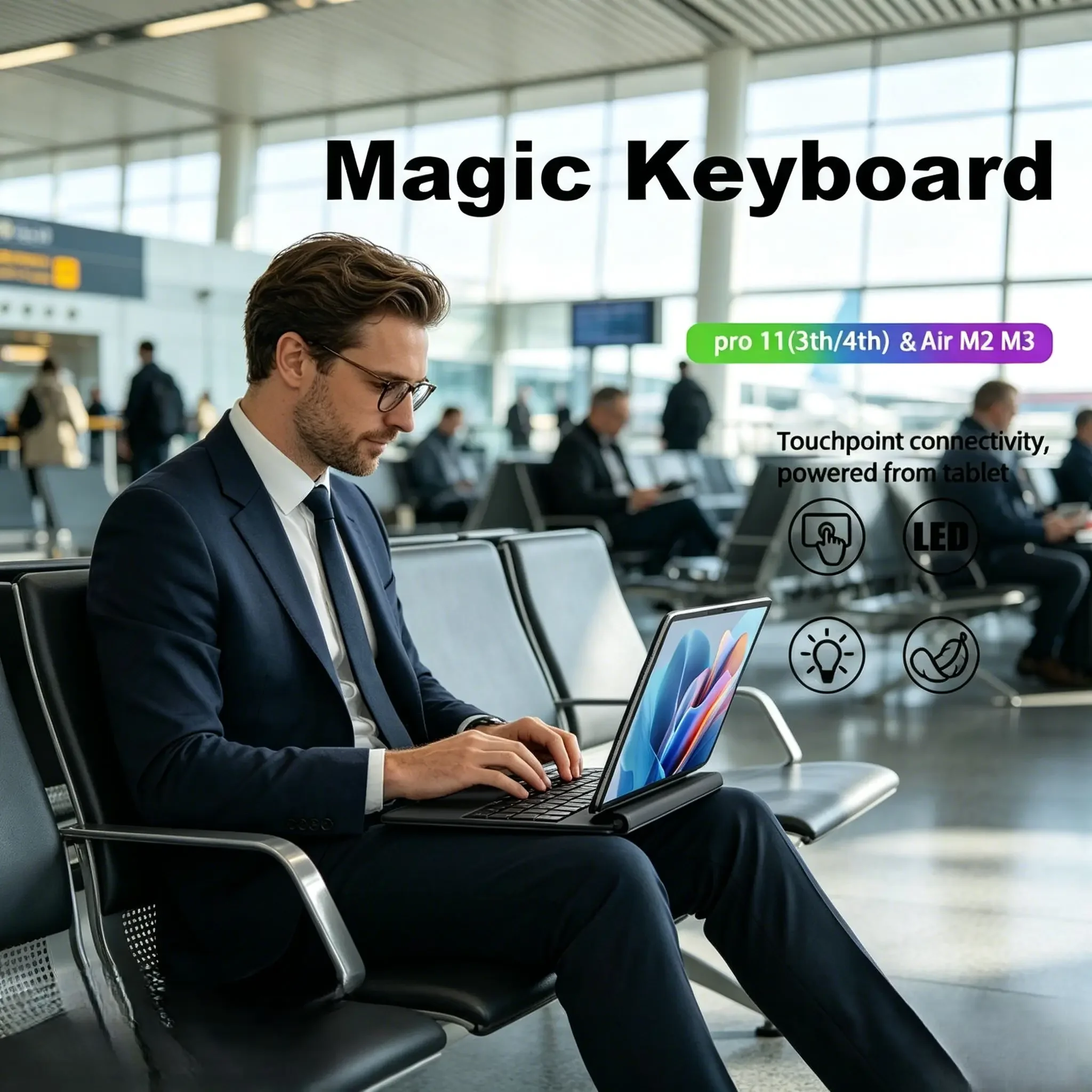 Pogo Pin Smart Keyboard Folio with Built-in Trackpad, for IPad Air 11 M3 2025, IPad Air 10.9/11 2024, IPad Pro 11 4th
Pogo Pin Smart Keyboard Folio with Built-in Trackpad, for IPad Air 11 M3 2025, IPad Air 10.9/11 2024, IPad Pro 11 4th