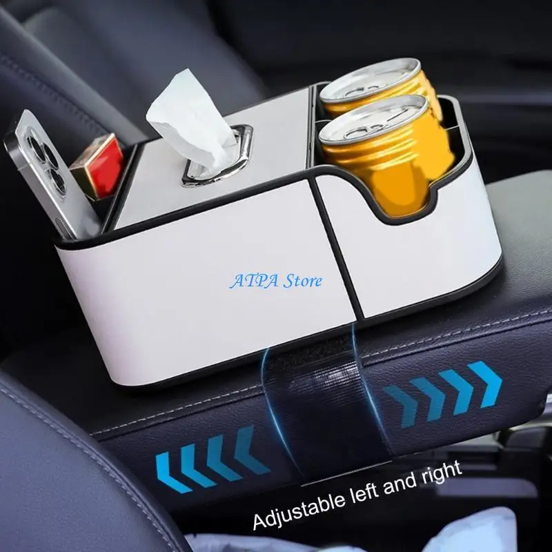 U13C Car Storage Box Tissue Holder 2 Cup Holders Center Console Tray
U13C Car Storage Box Tissue Holder 2 Cup Holders Center Console Tray