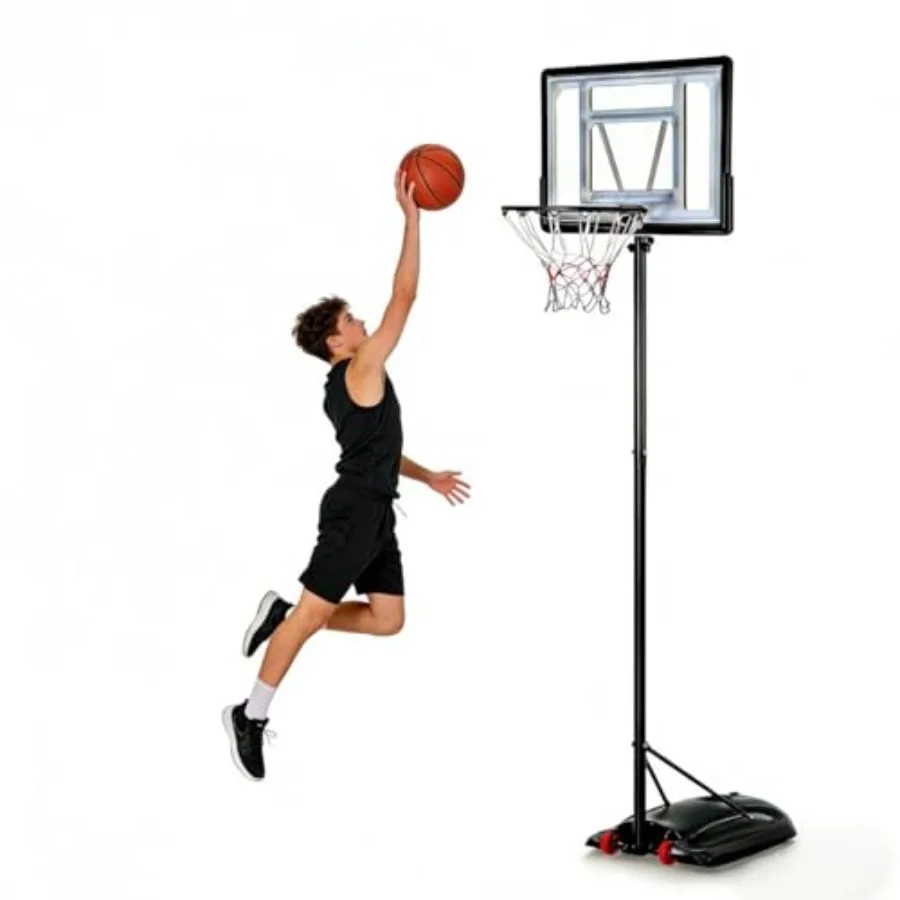 Portable Basketball Hoop for Driveway and Backyard, Polycarbonate 32'' Backboard, Black/Red, Adjustable Height up to 9.2ft
Portable Basketball Hoop for Driveway and Backyard, Polycarbonate 32'' Backboard, Black/Red, Adjustable Height up to 9.2ft
