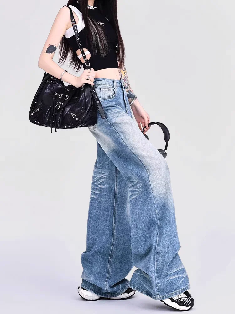 Women's Cat Beard Pattern Wide Leg Straight Jeans Street Vintage Cool Girl High Waist Baggy Pants Female Casual Denim Trousers
Women's Cat Beard Pattern Wide Leg Straight Jeans Street Vintage Cool Girl High Waist Baggy Pants Female Casual Denim Trousers