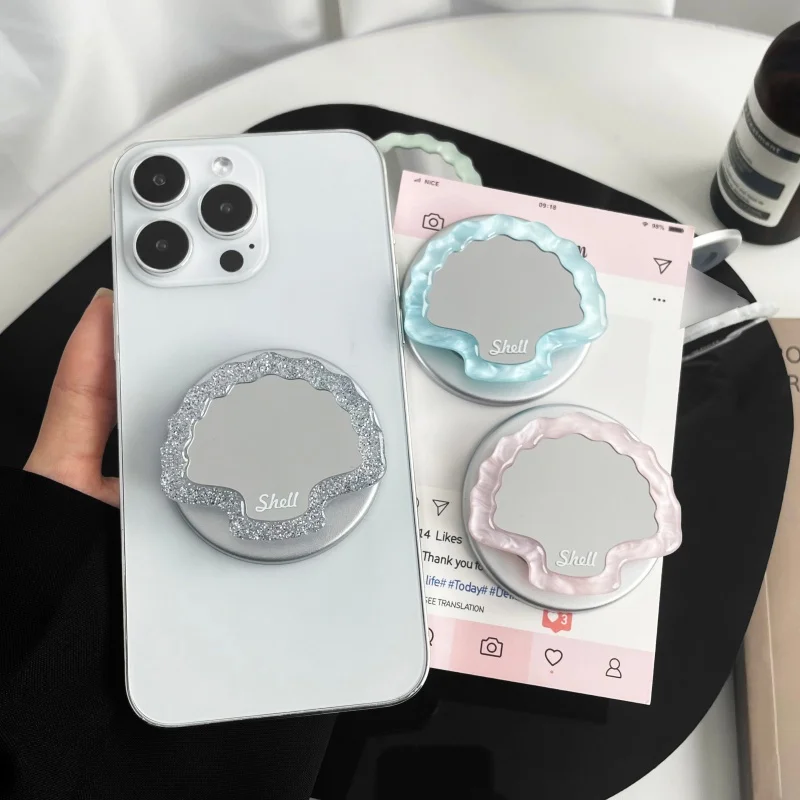 Korean Cute Shell Shape Mirror Magnetic Phone Holder For IPhone18 Finger Ring Stand Support for Magsafe Collapsible Girl Bracket
Korean Cute Shell Shape Mirror Magnetic Phone Holder For IPhone18 Finger Ring Stand Support for Magsafe Collapsible Girl Bracket