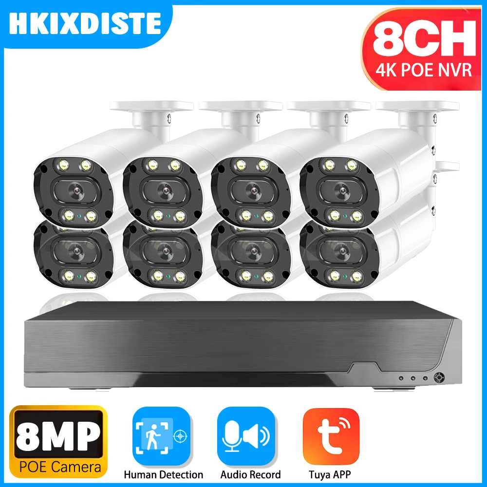 TUYA 4K 8MP POE NVR Security Camera System 8CH NVR Kit Outdoor IP Bullet Camera CCTV Video Surveillance for Home & Business
TUYA 4K 8MP POE NVR Security Camera System 8CH NVR Kit Outdoor IP Bullet Camera CCTV Video Surveillance for Home & Business