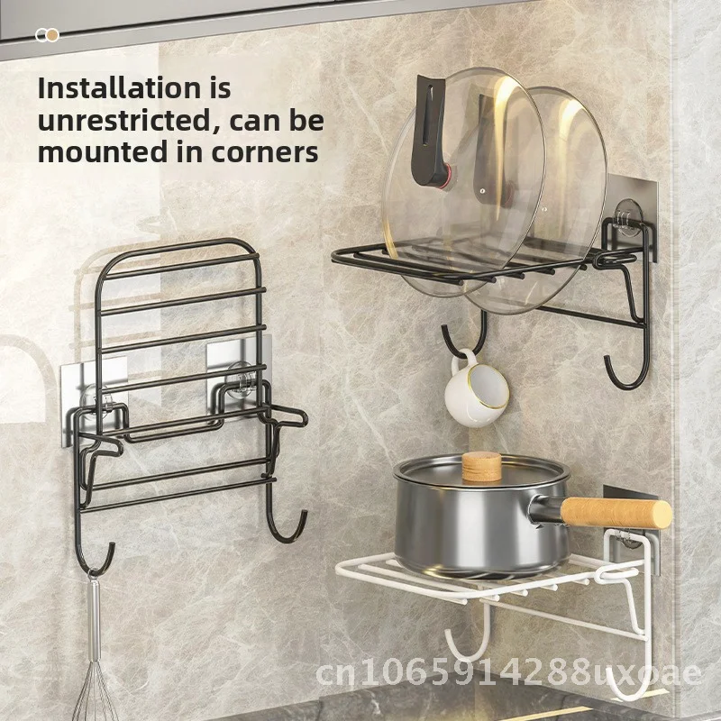 Non-perforated Wall-mounted Multi-functional Kitchen Storage Rack Modern Minimalist Black White Carbon Steel Pot Cover Vegetable
Non-perforated Wall-mounted Multi-functional Kitchen Storage Rack Modern Minimalist Black White Carbon Steel Pot Cover Vegetable