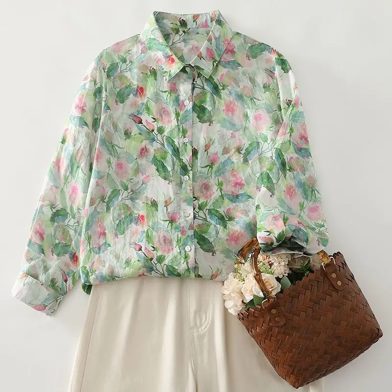 Autumn New Women's Clothing European And American Style Fashionable Simple And Versatile Flower V-neck Printed Shirt
Autumn New Women's Clothing European And American Style Fashionable Simple And Versatile Flower V-neck Printed Shirt