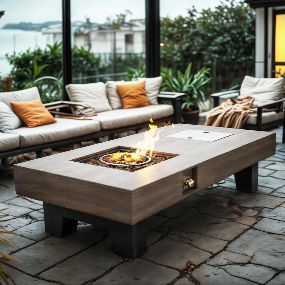 Propane Fire Pit,Outdoor Gas Fire Pit Table with Rain Cover,Rectangular Heater for Patio, Backyard, Deck,50,000BTU Outdoor Moder
Propane Fire Pit,Outdoor Gas Fire Pit Table with Rain Cover,Rectangular Heater for Patio, Backyard, Deck,50,000BTU Outdoor Moder