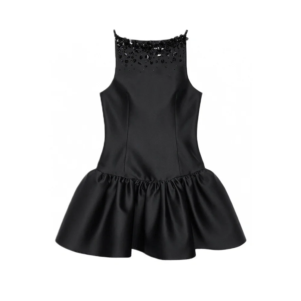 High quality! 24 spring and summer new senior sense of design temperament black sleeveless fluffy waist dress female
High quality! 24 spring and summer new senior sense of design temperament black sleeveless fluffy waist dress female