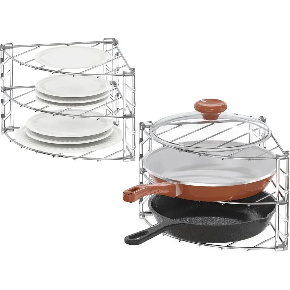 Deco s 3-Tier Counter and Cabinet Shel Organizer, 2 Pack, Chrome
Deco s 3-Tier Counter and Cabinet Shel Organizer, 2 Pack, Chrome