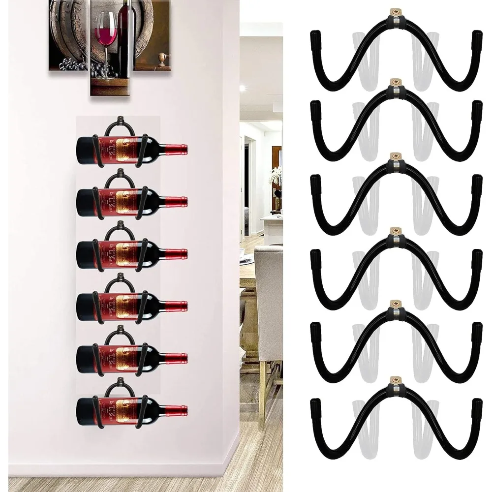 Wine Wall Holder, 6 Pack Wall Mounted Wine Rack, Wine Bottle Display Holder Organizer for Wine Storage Wall Wine Theme Decor, Black (Horizontal Style)
Wine Wall Holder, 6 Pack Wall Mounted Wine Rack, Wine Bottle Display Holder Organizer for Wine Storage Wall Wine Theme Decor, Black (Horizontal Style)