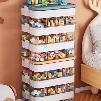 Toy Storage Box Organizer Makeup Cosmetic Box Organizers Multipurpose Adjustable Transparent 2 Layer Grid Storage Container