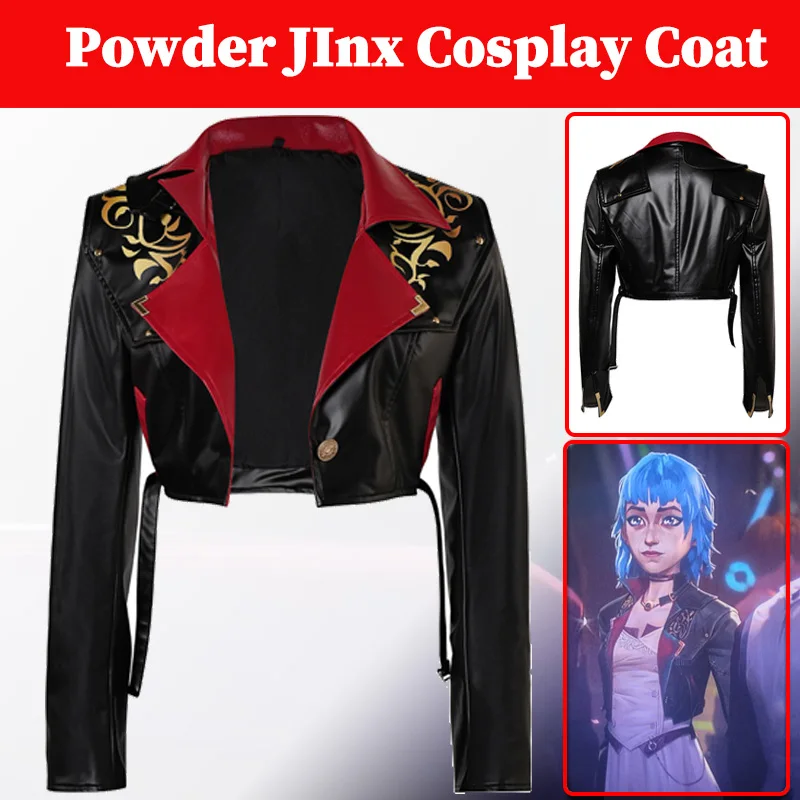 Powder Jinx Arcane Cosplay Coat Jacket Costume Game LOL Arcane Season 2 Disguise Outfits Women Black PU Leather Coat Halloween
Powder Jinx Arcane Cosplay Coat Jacket Costume Game LOL Arcane Season 2 Disguise Outfits Women Black PU Leather Coat Halloween