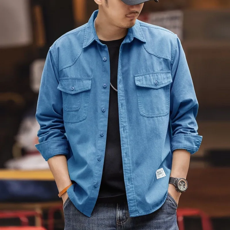New Spring/Autumn Fashion Solid Color American Retro Workwear Long Sleeve Shirt Men's Casual Loose Fit Sports High Quality Shirt
New Spring/Autumn Fashion Solid Color American Retro Workwear Long Sleeve Shirt Men's Casual Loose Fit Sports High Quality Shirt