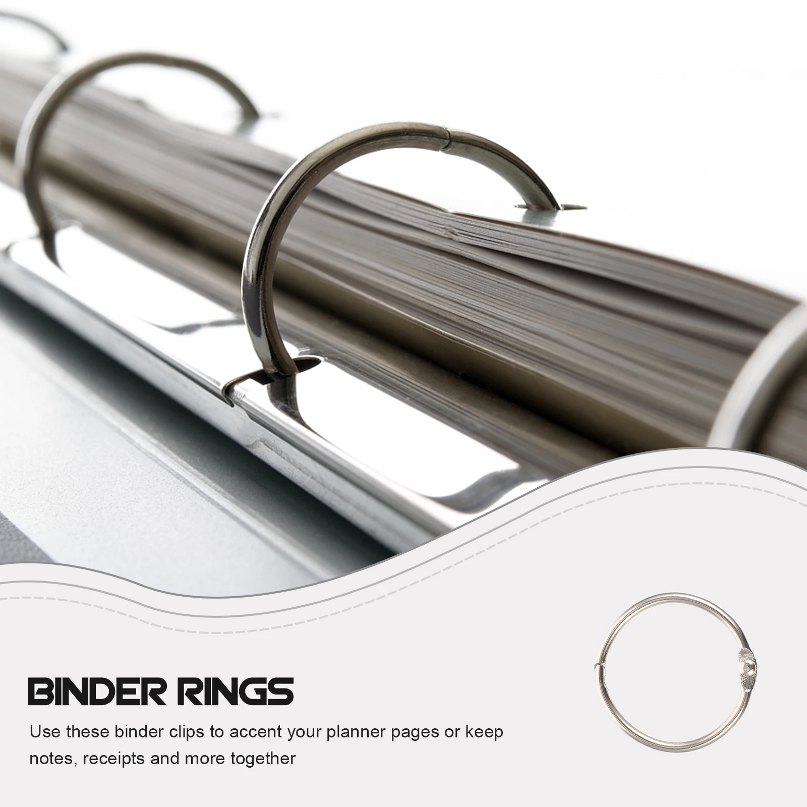 100Pcs Binder Rings High-Grade Metal Key Rings Practical for Document Organization School Office Reusable Wear Resistant 
100Pcs Binder Rings High-Grade Metal Key Rings Practical for Document Organization School Office Reusable Wear Resistant