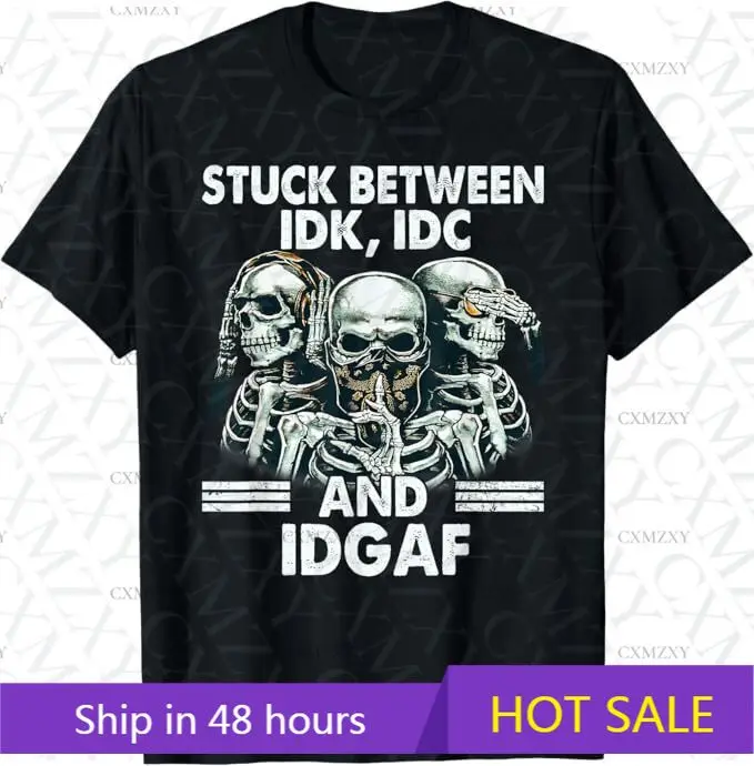 Stuck Between IDK IDC And IDGAF Футболка из 100% хлопка с короткими рукавами
Stuck Between IDK IDC And IDGAF Футболка из 100% хлопка с короткими рукавами