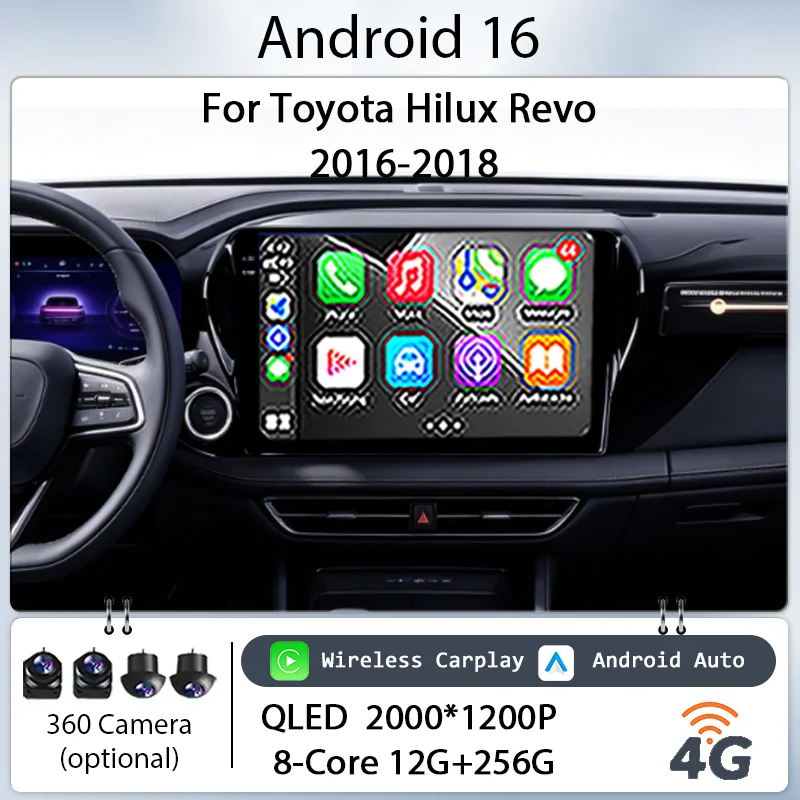for Toyota Hilux Revo 2016-2018 Car Radio Multimedia Player 10" Android 16 IPS Touch Screen Head Unit Wireless CarPlay GPS BT 4G
for Toyota Hilux Revo 2016-2018 Car Radio Multimedia Player 10" Android 16 IPS Touch Screen Head Unit Wireless CarPlay GPS BT 4G