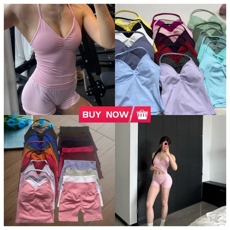 Summer High-quality Material V-neck Long Hanging Neck Top for Women Seamless Yoga Tight Fitting Backless Sports Breathable Set
Summer High-quality Material V-neck Long Hanging Neck Top for Women Seamless Yoga Tight Fitting Backless Sports Breathable Set