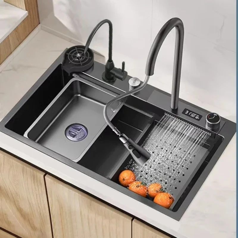 X188 Intelligent Digital Display Kitchen Vegetable Basin Large Single Sink Nano 304 Stainless Steel Household Sink Sink
X188 Intelligent Digital Display Kitchen Vegetable Basin Large Single Sink Nano 304 Stainless Steel Household Sink Sink