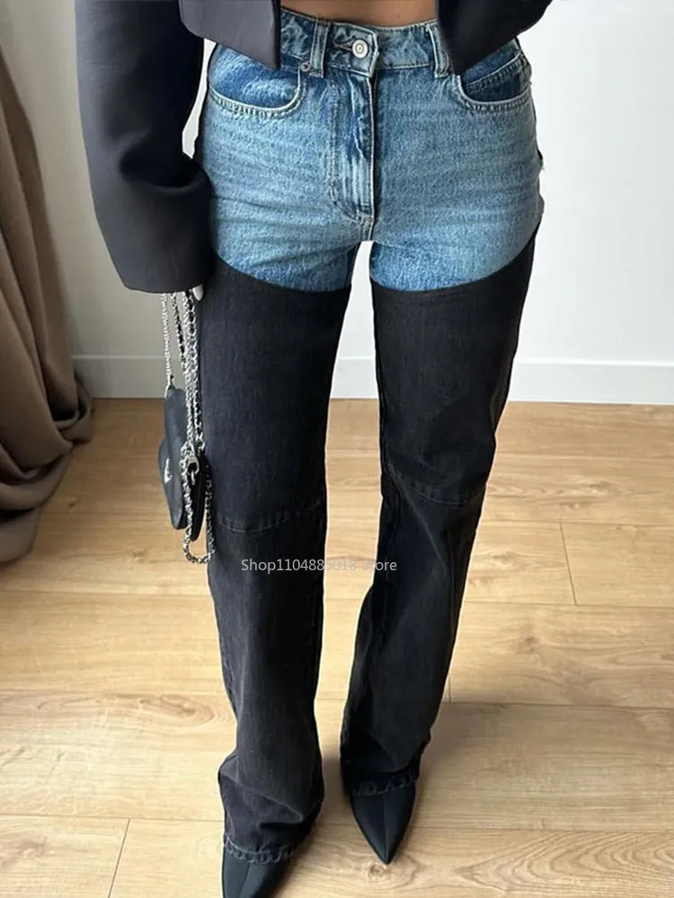 Fashion Y2k Patchwork Jeans For Women High Waist Zippers Button Pocket Straight Denim Pants 2025 Spring Summer Trousers Street
Fashion Y2k Patchwork Jeans For Women High Waist Zippers Button Pocket Straight Denim Pants 2025 Spring Summer Trousers Street